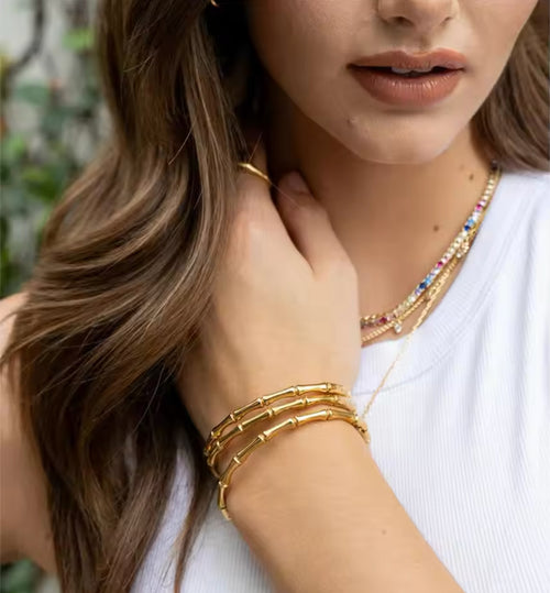 Bamboo Bangle Stainless Steel
